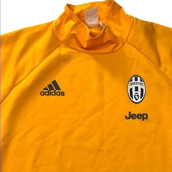 adidas juventus yellow long sleeve warm up jersey mock neck climacool - Picture 6 of 9